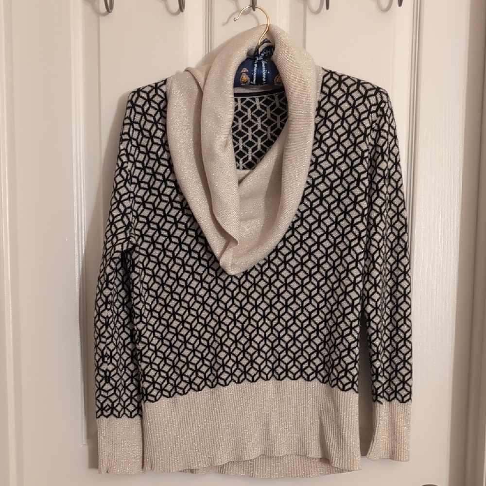 Elegant Cream and Black Women's Sweater